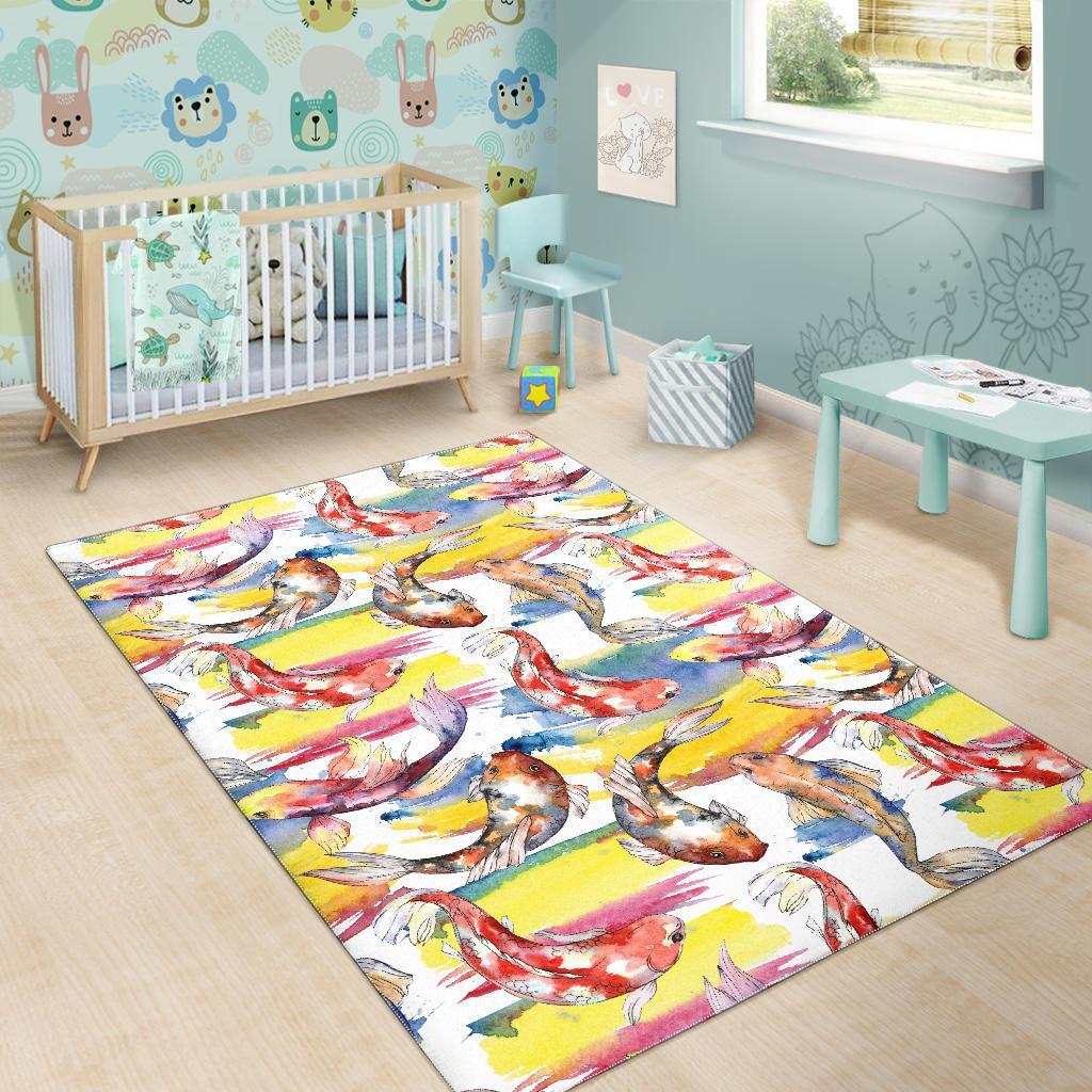 Pattern Print Goldfish Floor Mat-grizzshop