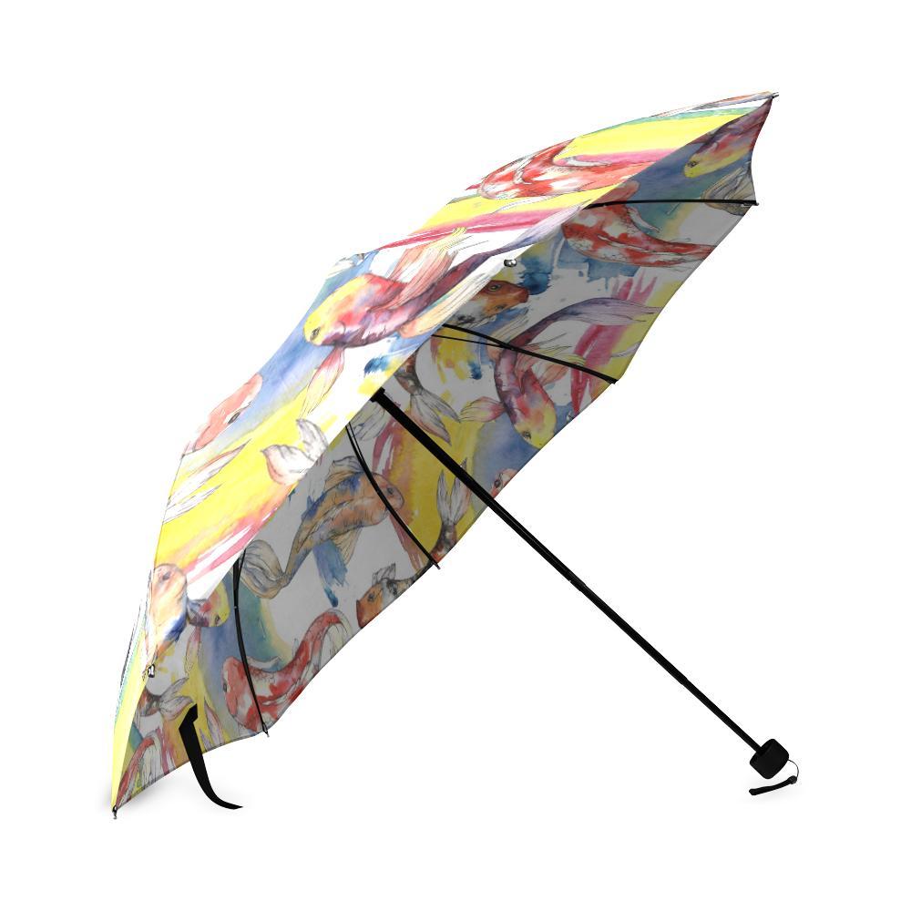 Pattern Print Goldfish Foldable Umbrella-grizzshop