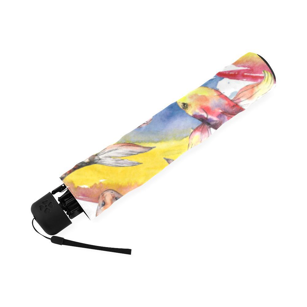 Pattern Print Goldfish Foldable Umbrella-grizzshop