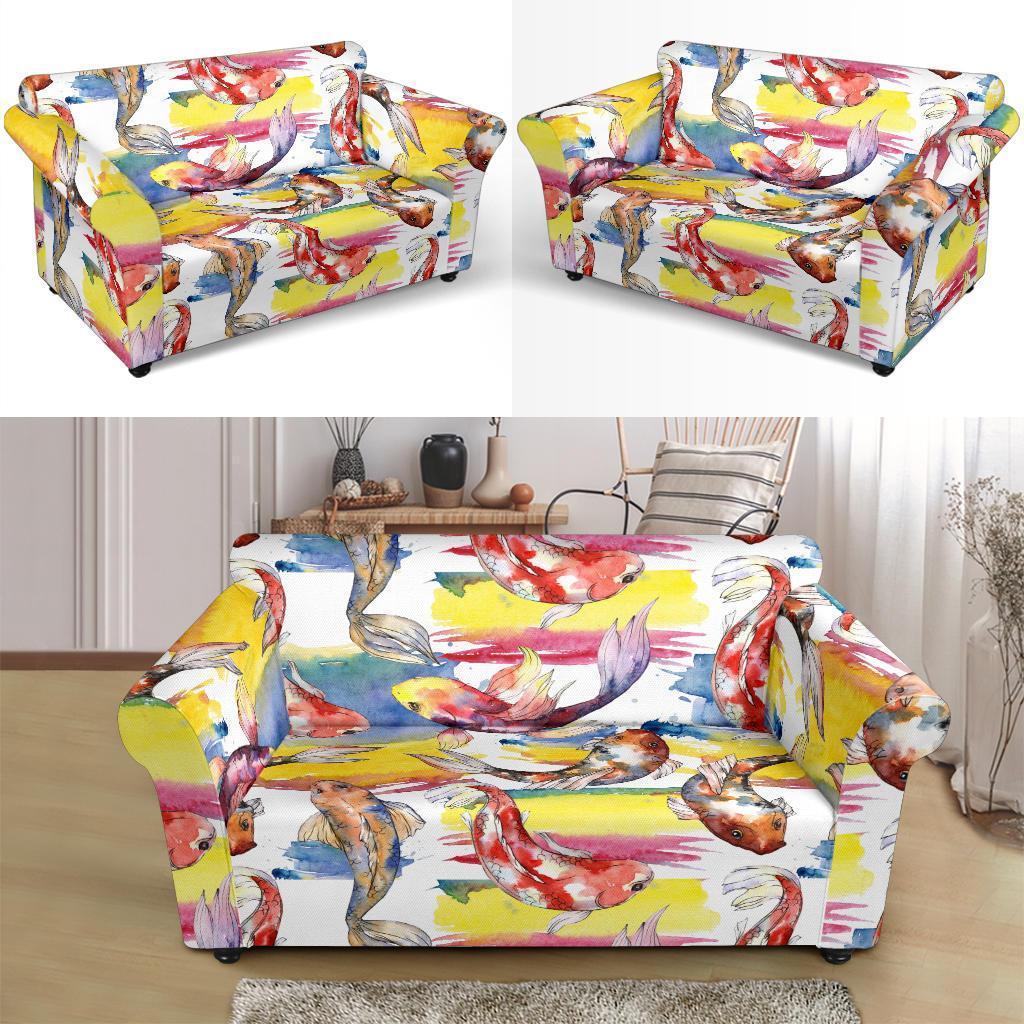 Pattern Print Goldfish Loveseat Cover-grizzshop