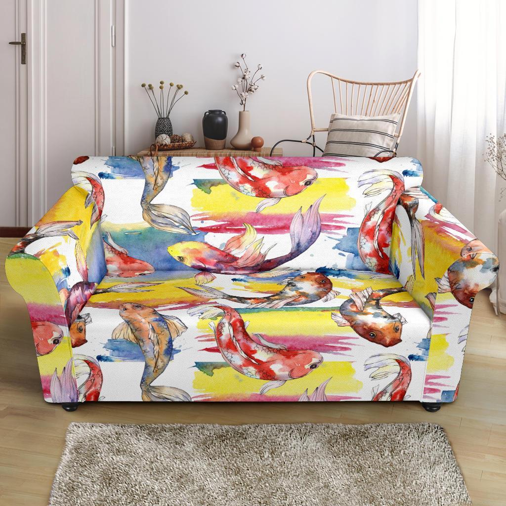 Pattern Print Goldfish Loveseat Cover-grizzshop