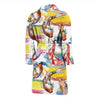 Pattern Print Goldfish Men Long Robe-grizzshop