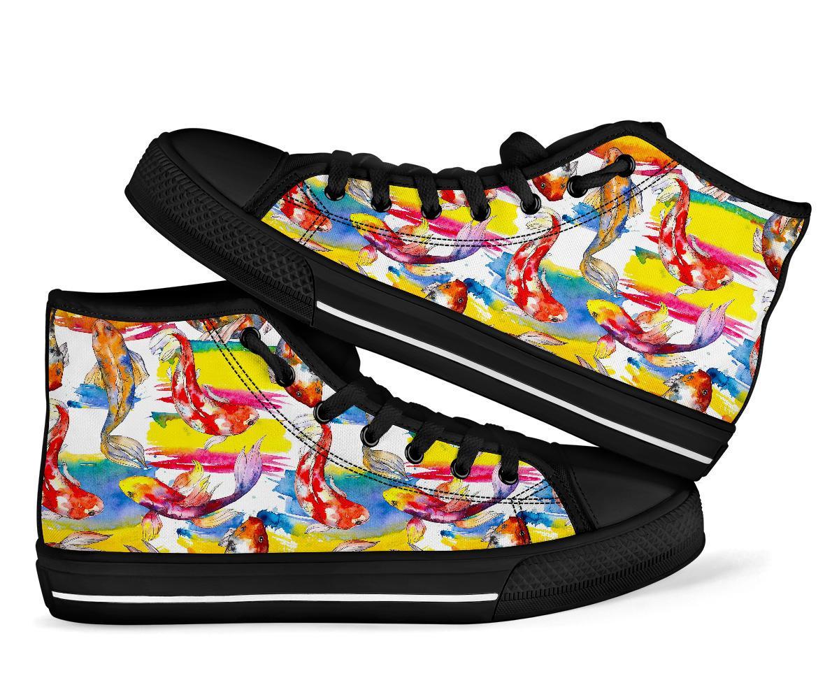 Pattern Print Goldfish Men Women's High Top Shoes-grizzshop