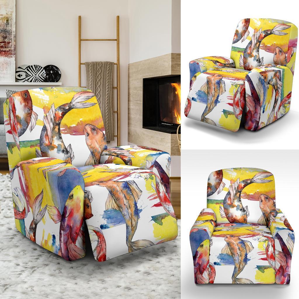 Pattern Print Goldfish Recliner Cover-grizzshop