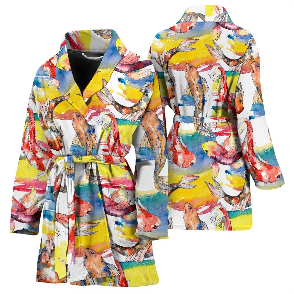 Pattern Print Goldfish Women Long Robe-grizzshop