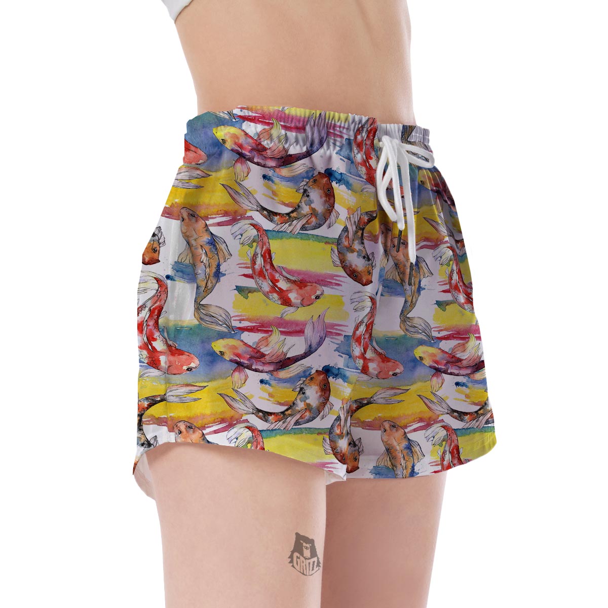 Pattern Print Goldfish Women's Shorts-grizzshop