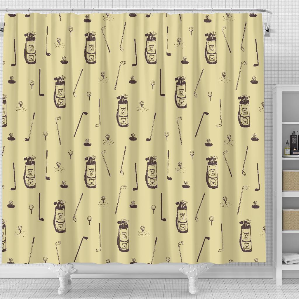 Pattern Print Golf Bathroom Shower Curtain-grizzshop