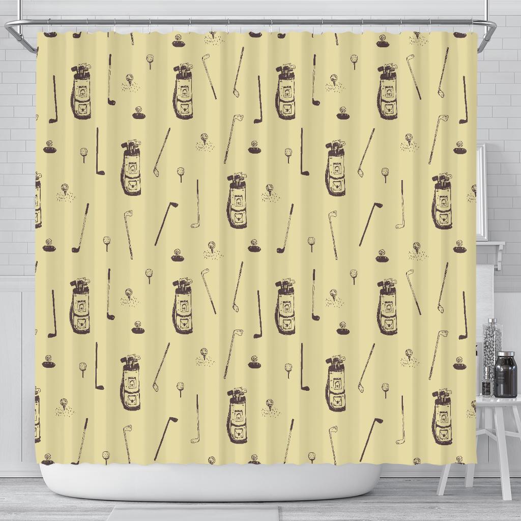 Pattern Print Golf Bathroom Shower Curtain-grizzshop