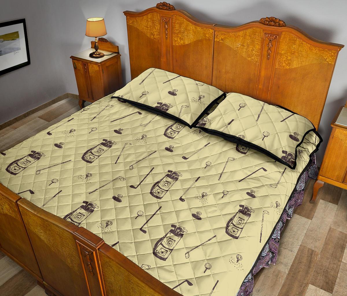 Pattern Print Golf Bed Set Quilt-grizzshop