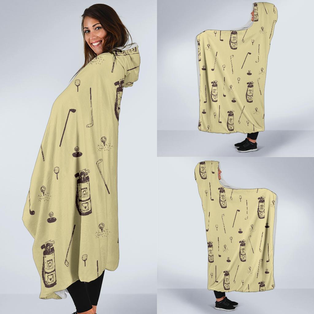 Pattern Print Golf Hooded Blanket-grizzshop