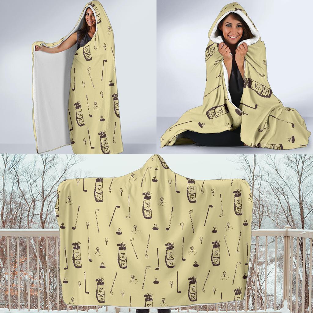 Pattern Print Golf Hooded Blanket-grizzshop