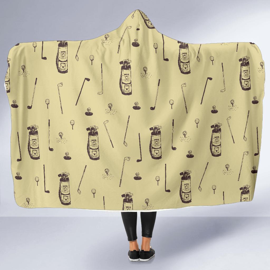 Pattern Print Golf Hooded Blanket-grizzshop