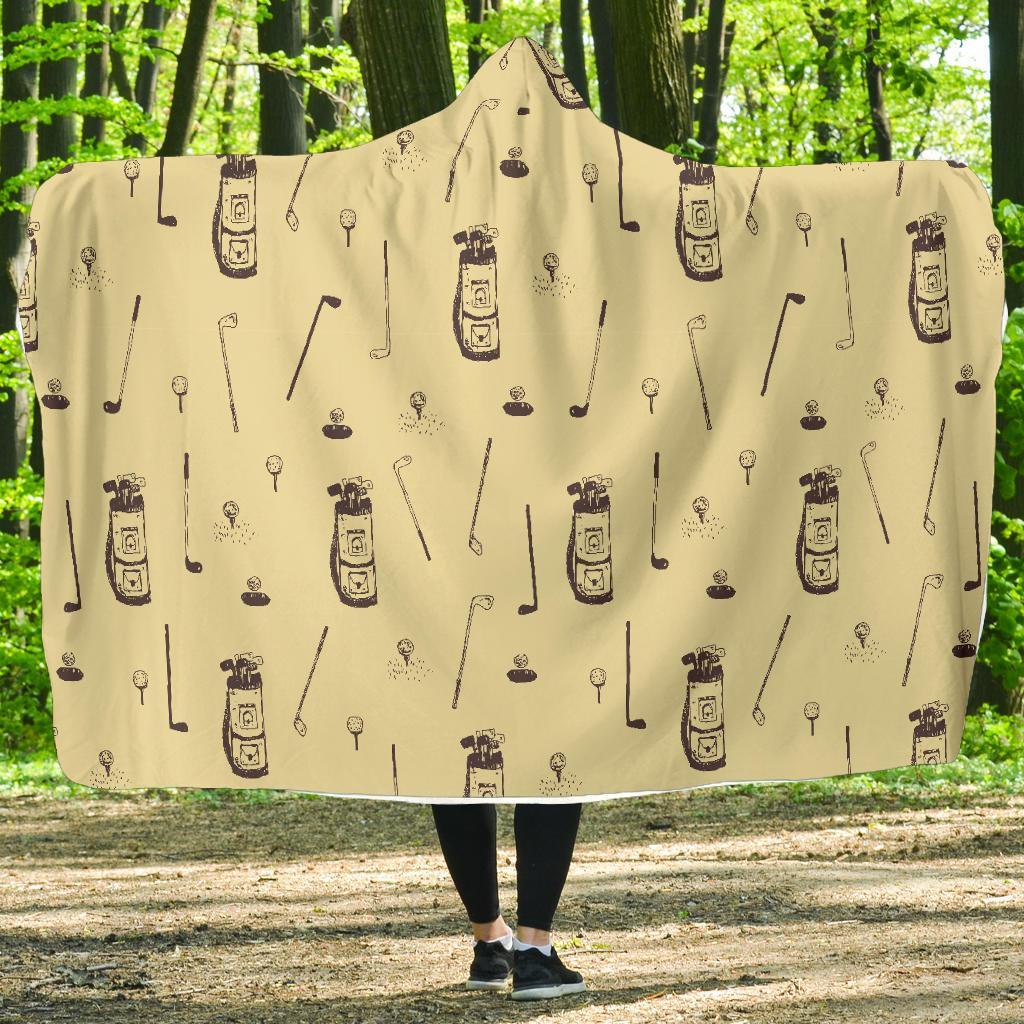 Pattern Print Golf Hooded Blanket-grizzshop