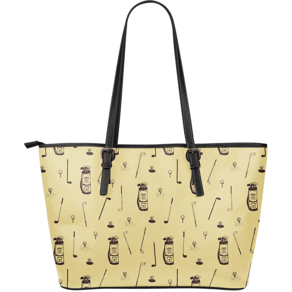 Pattern Print Golf Leather Tote Bag-grizzshop