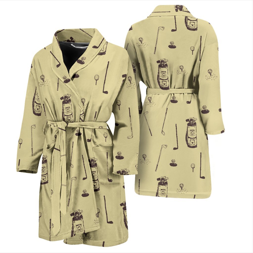 Pattern Print Golf Men Long Robe-grizzshop