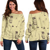 Pattern Print Golf Women Off Shoulder Sweatshirt-grizzshop