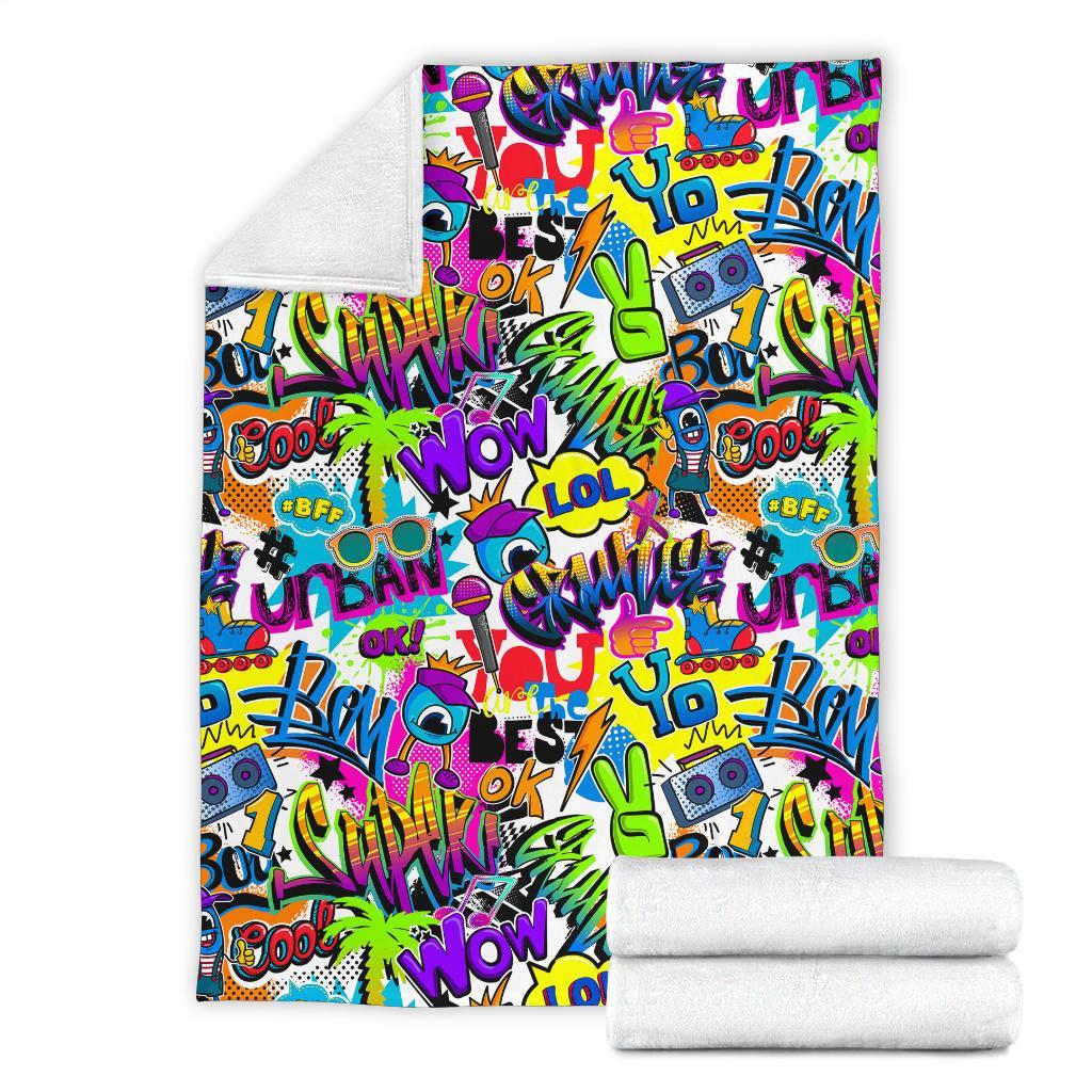 Pattern Print Graffiti Blanket-grizzshop