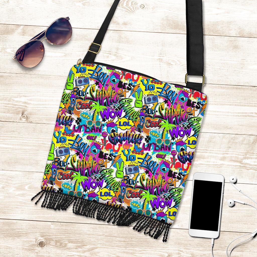 Pattern Print Graffiti Crossbody Bags-grizzshop