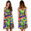 Pattern Print Graffiti Dress-grizzshop