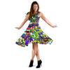 Pattern Print Graffiti Dress-grizzshop