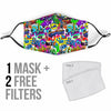 Pattern Print Graffiti Face Mask-grizzshop