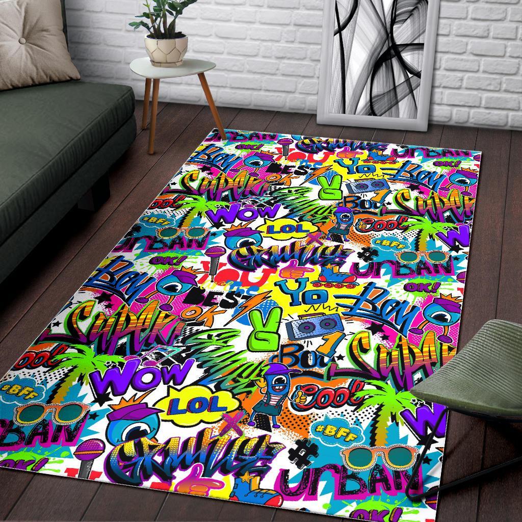 Pattern Print Graffiti Floor Mat-grizzshop