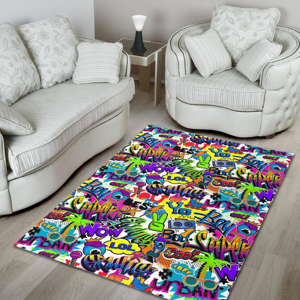 Pattern Print Graffiti Floor Mat-grizzshop
