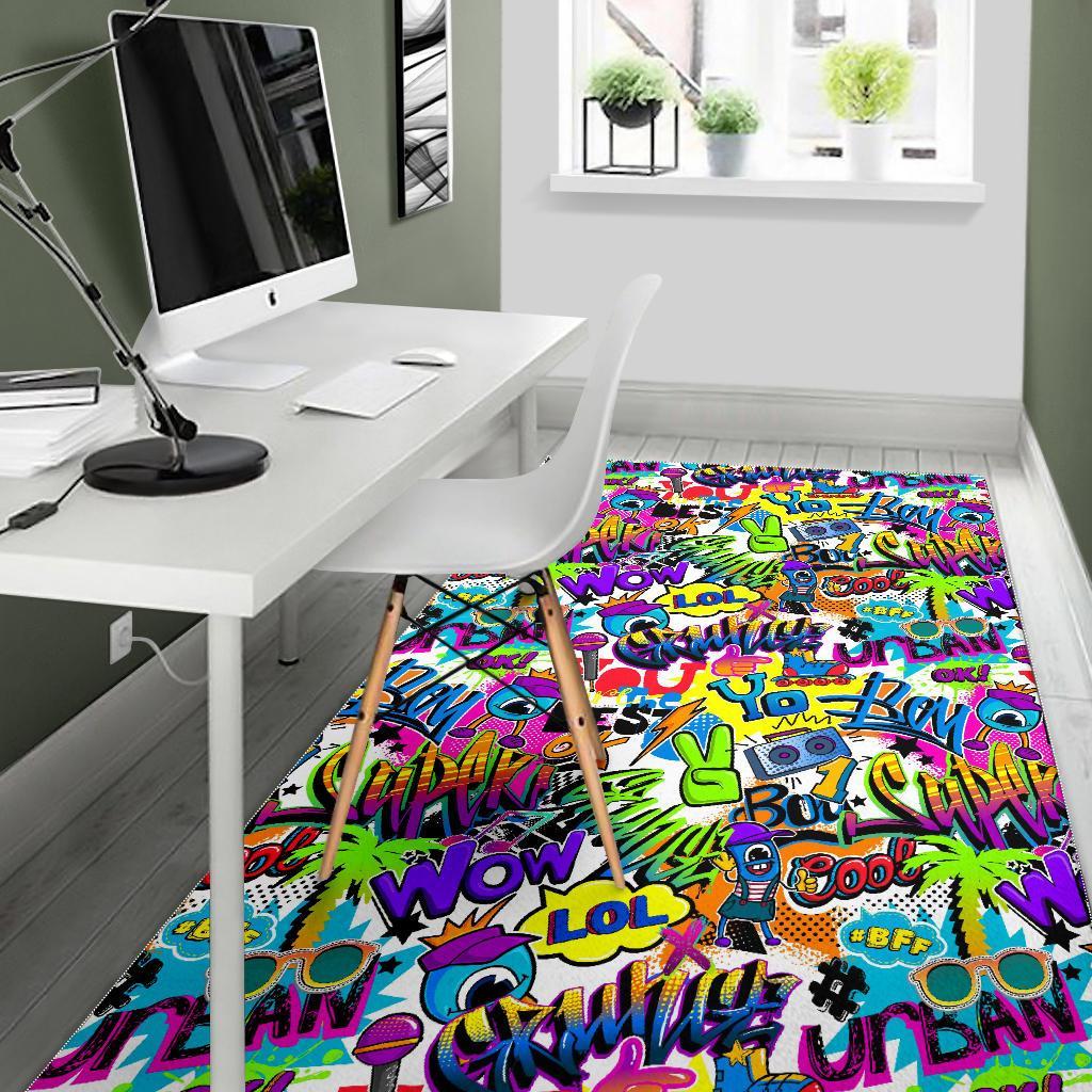 Pattern Print Graffiti Floor Mat-grizzshop