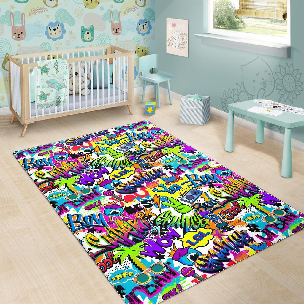 Pattern Print Graffiti Floor Mat-grizzshop