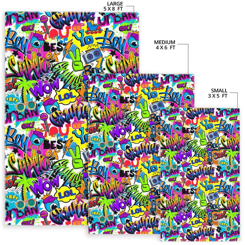 Pattern Print Graffiti Floor Mat-grizzshop