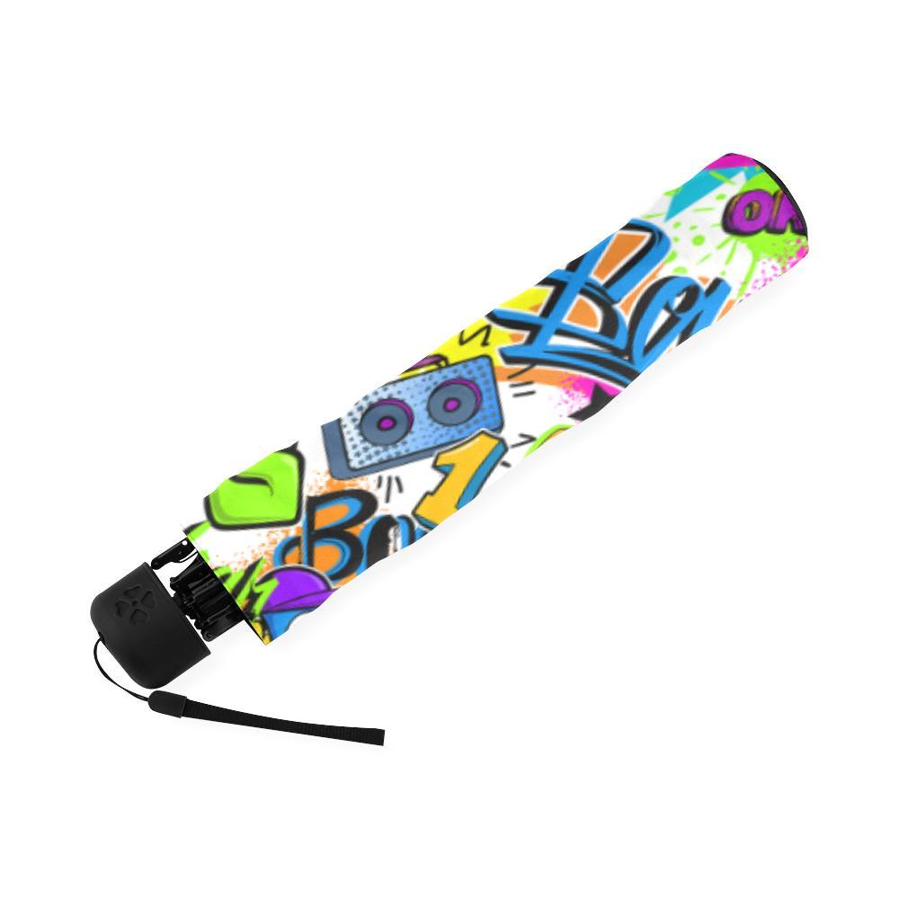 Pattern Print Graffiti Foldable Umbrella-grizzshop