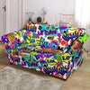 Pattern Print Graffiti Loveseat Cover-grizzshop