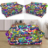 Pattern Print Graffiti Loveseat Cover-grizzshop