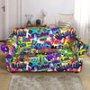 Pattern Print Graffiti Loveseat Cover-grizzshop