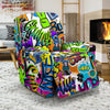 Pattern Print Graffiti Recliner Cover-grizzshop