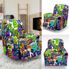 Pattern Print Graffiti Recliner Cover-grizzshop