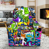 Pattern Print Graffiti Recliner Cover-grizzshop