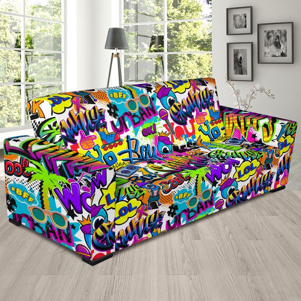 Pattern Print Graffiti Sofa Covers-grizzshop