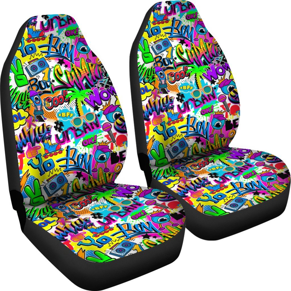 Pattern Print Graffiti Universal Fit Car Seat Cover-grizzshop