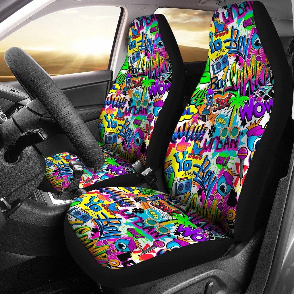Pattern Print Graffiti Universal Fit Car Seat Cover-grizzshop