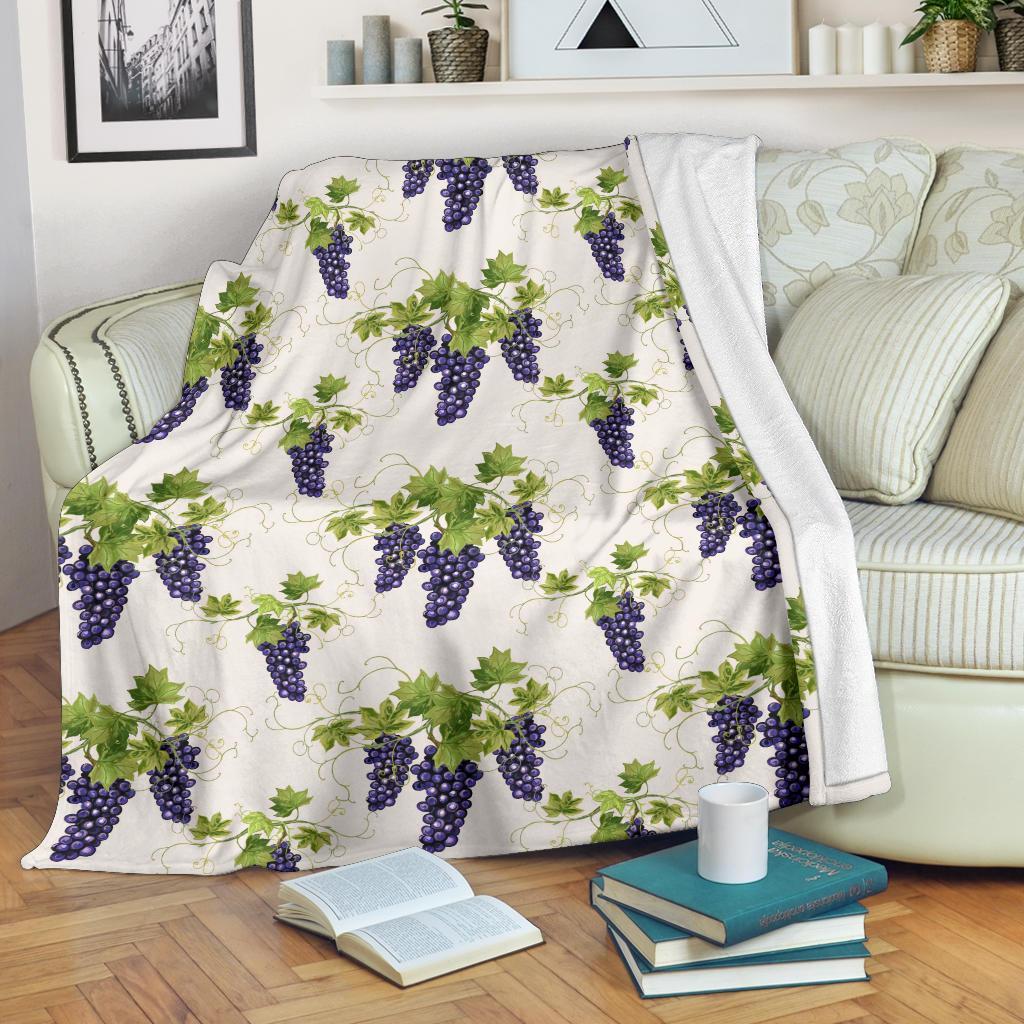 Pattern Print Grape Wine Blanket-grizzshop