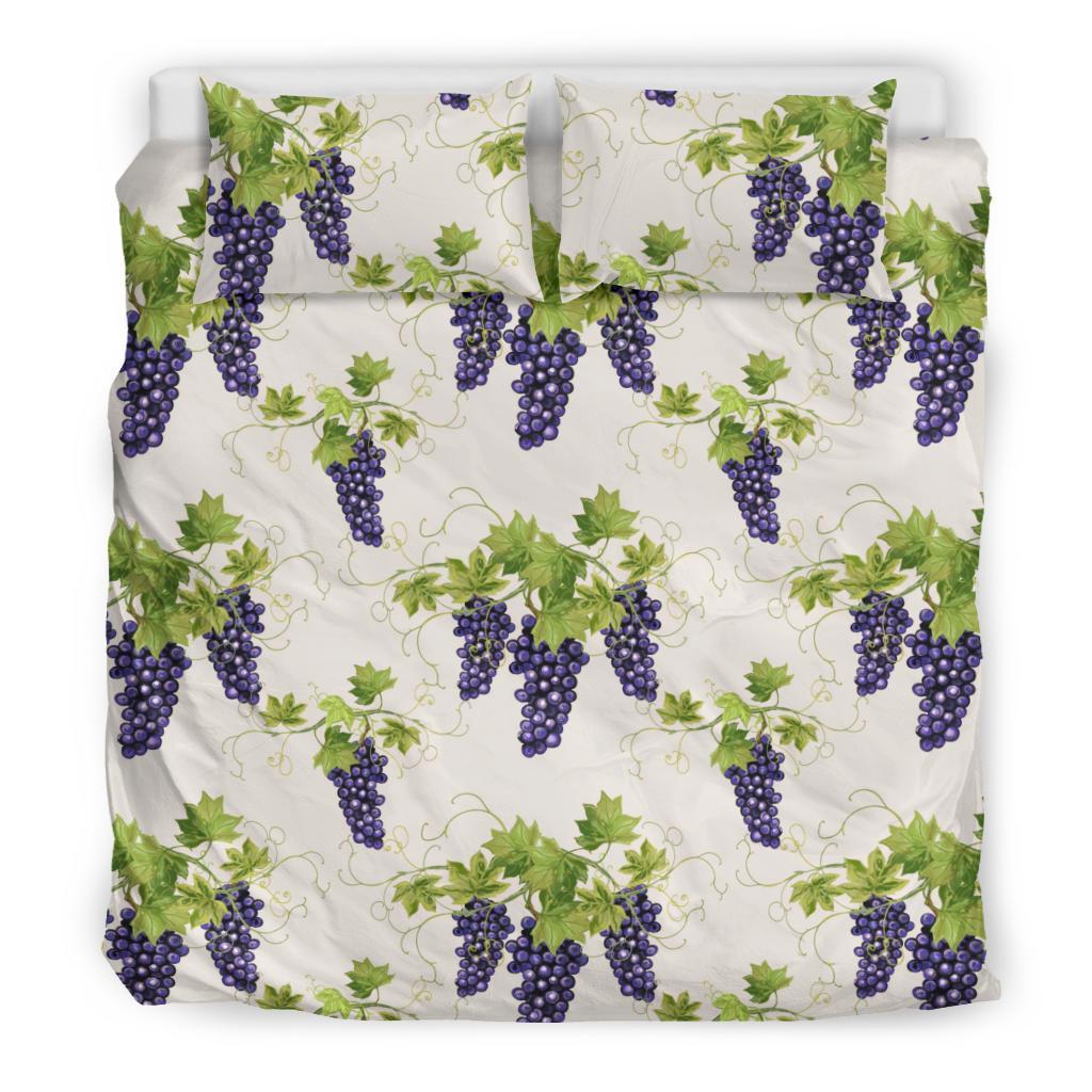 Pattern Print Grape Wine Duvet Cover Bedding Set-grizzshop