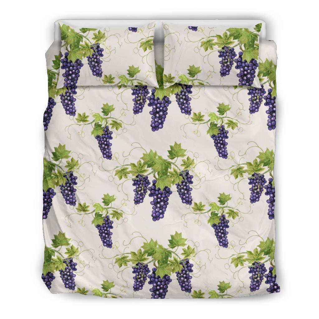 Pattern Print Grape Wine Duvet Cover Bedding Set-grizzshop