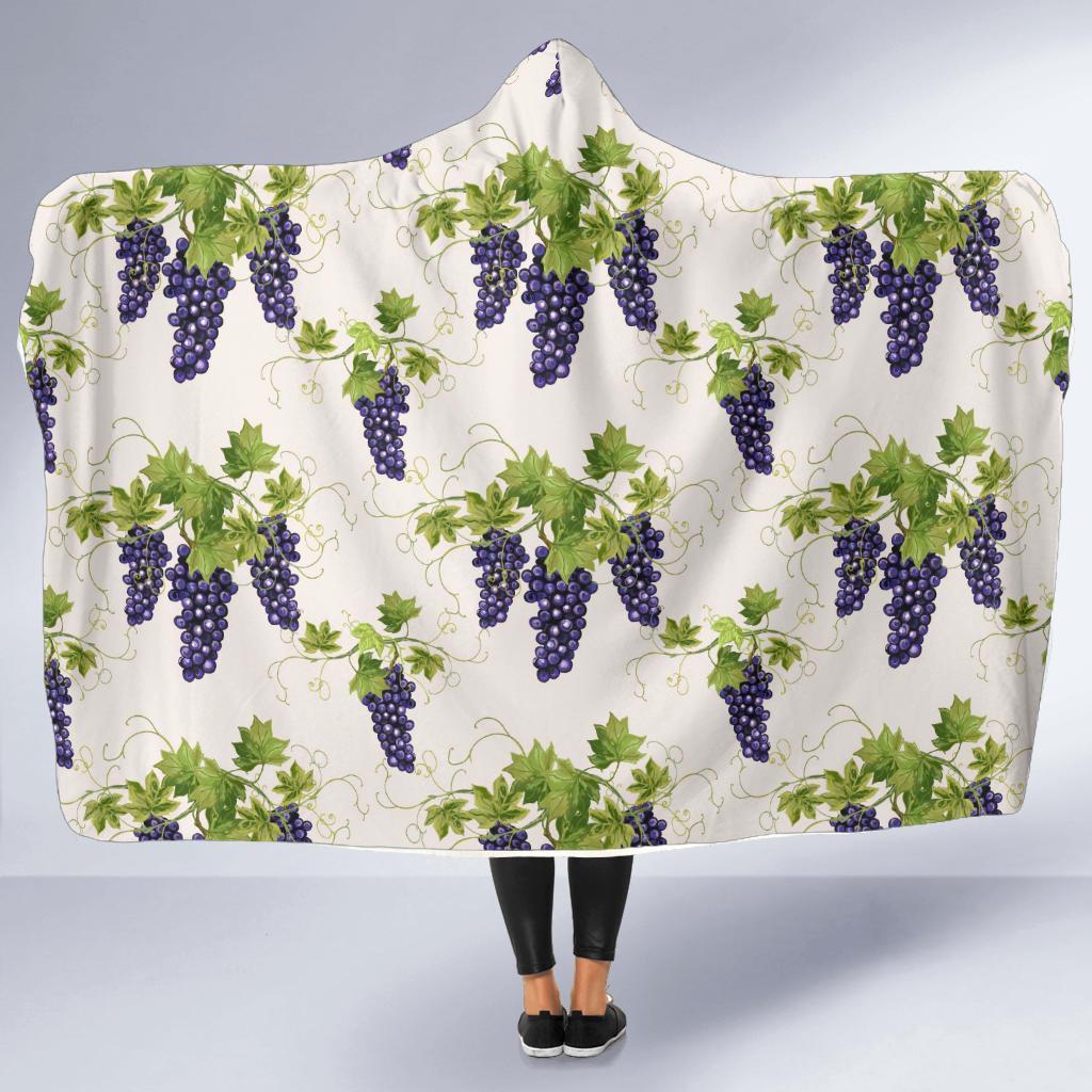 Pattern Print Grape Wine Hooded Blanket-grizzshop