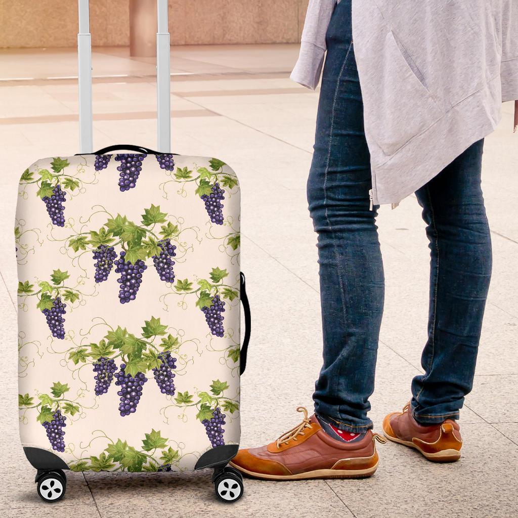 Pattern Print Grape Wine Luggage Cover Protector-grizzshop