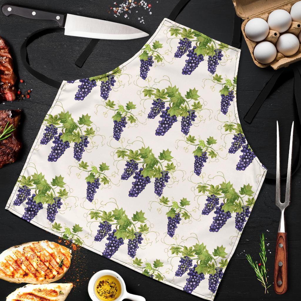 Pattern Print Grape Wine Men's Apron-grizzshop