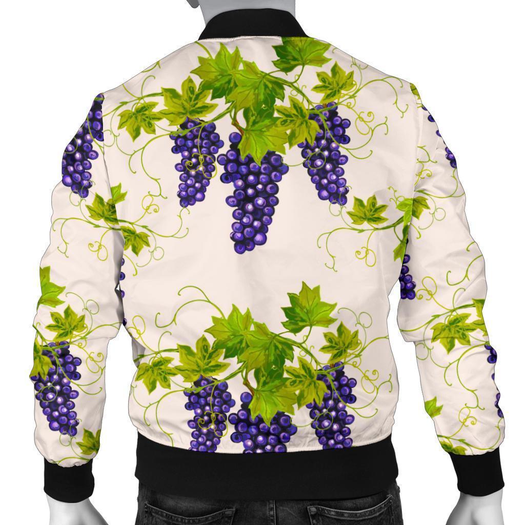 Pattern Print Grape Wine Men's Bomber Jacket-grizzshop