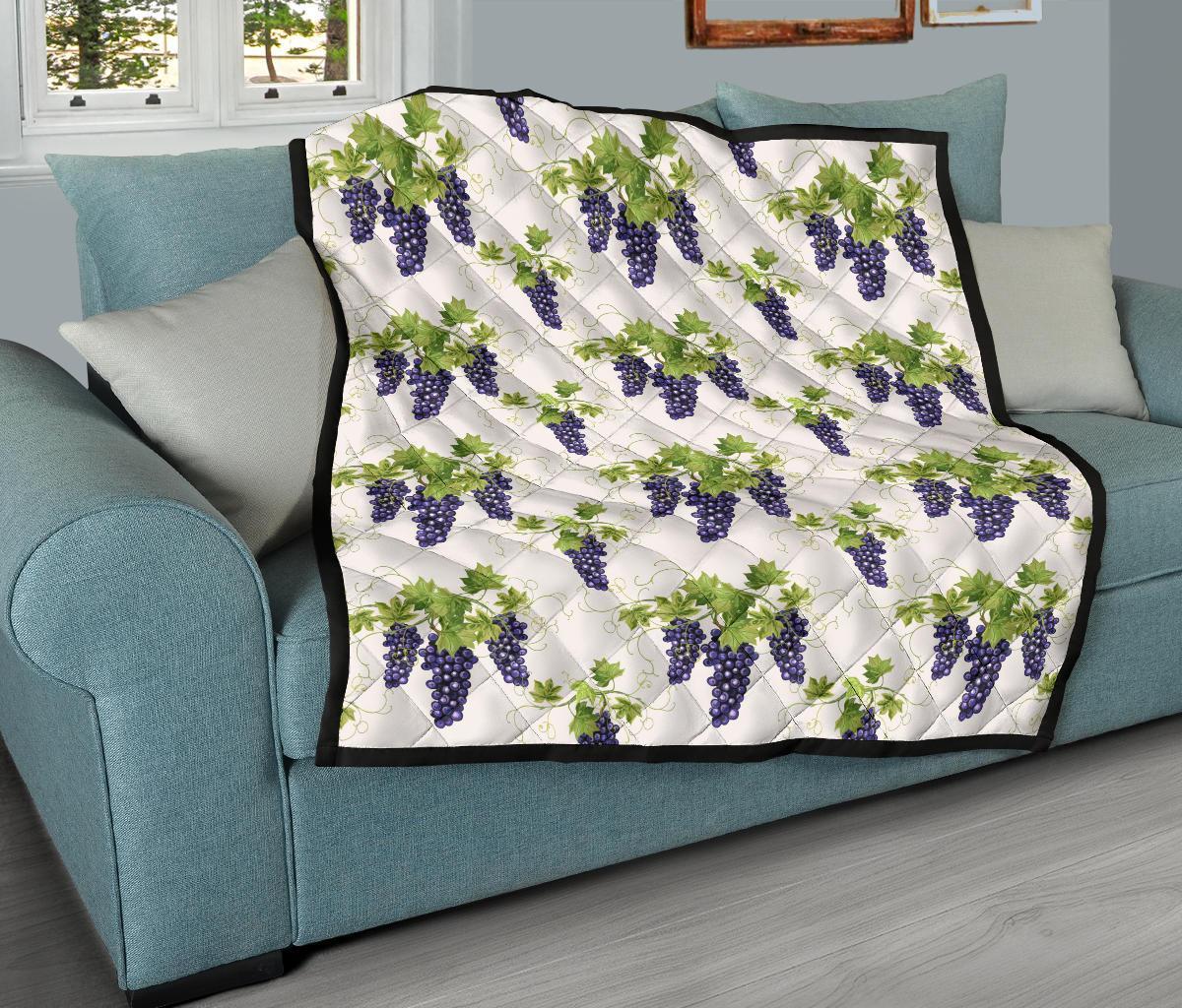 Pattern Print Grape Wine Quilt-grizzshop