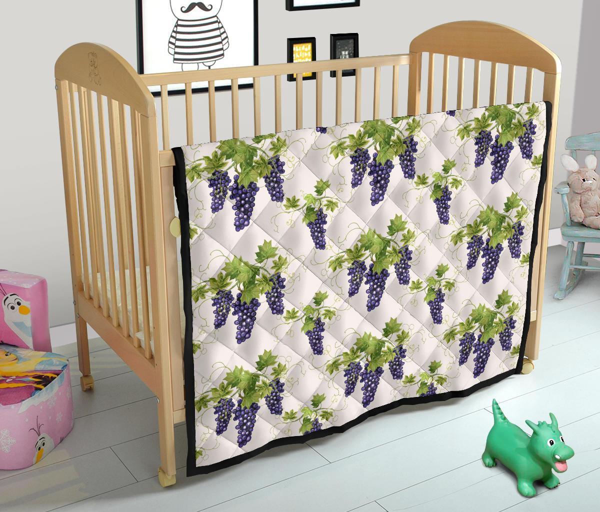 Pattern Print Grape Wine Quilt-grizzshop