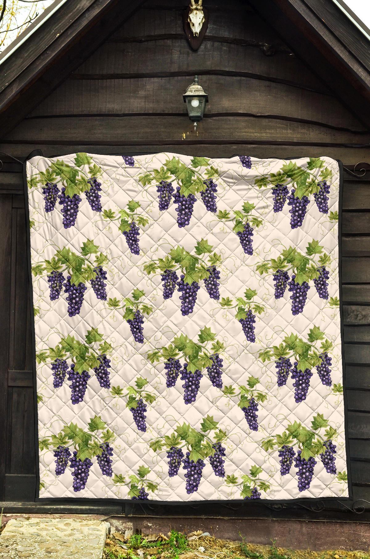 Pattern Print Grape Wine Quilt-grizzshop